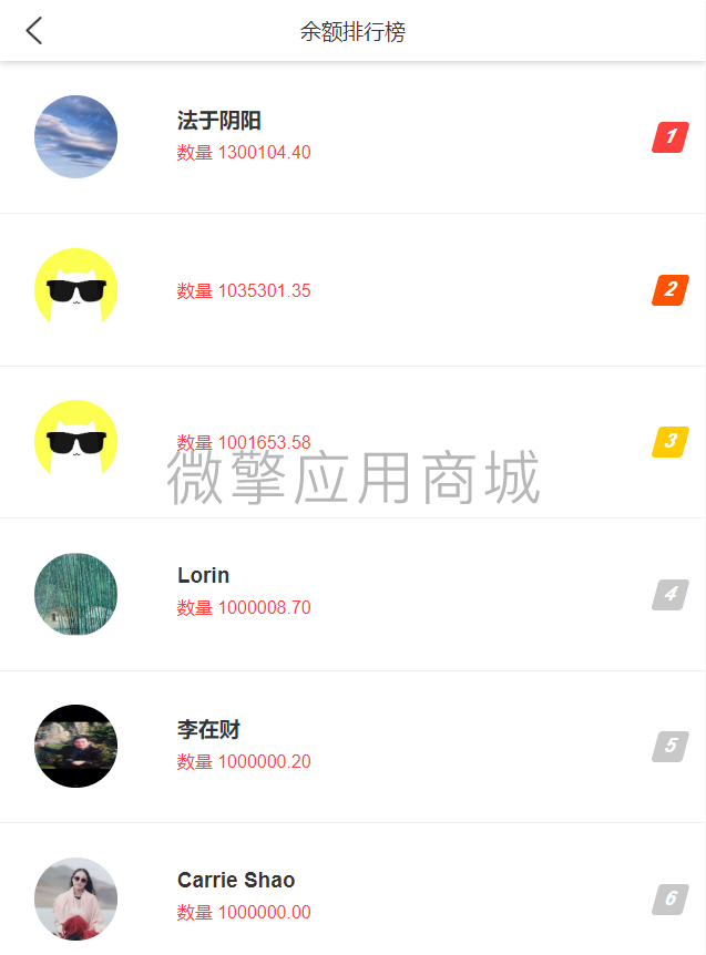 用户资金排行小程序制作，用户资金排行系统小程序开发
