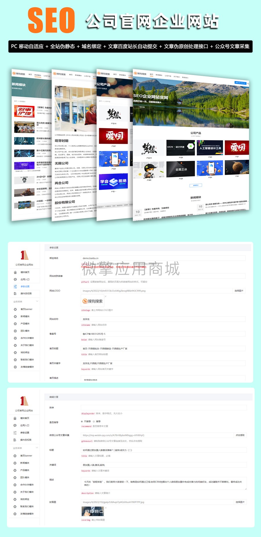 公司官网企业网站小程序制作，公司官网企业网站系统小程序开发