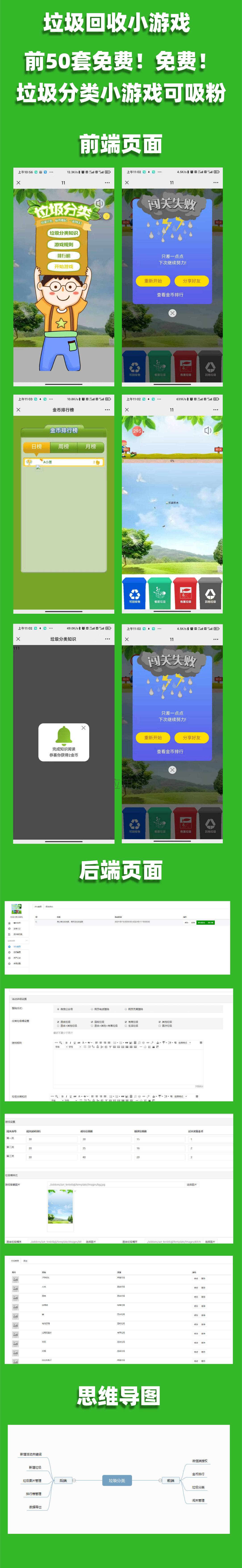 垃圾分类闯关金币版小程序制作，垃圾分类闯关金币版系统小程序开发